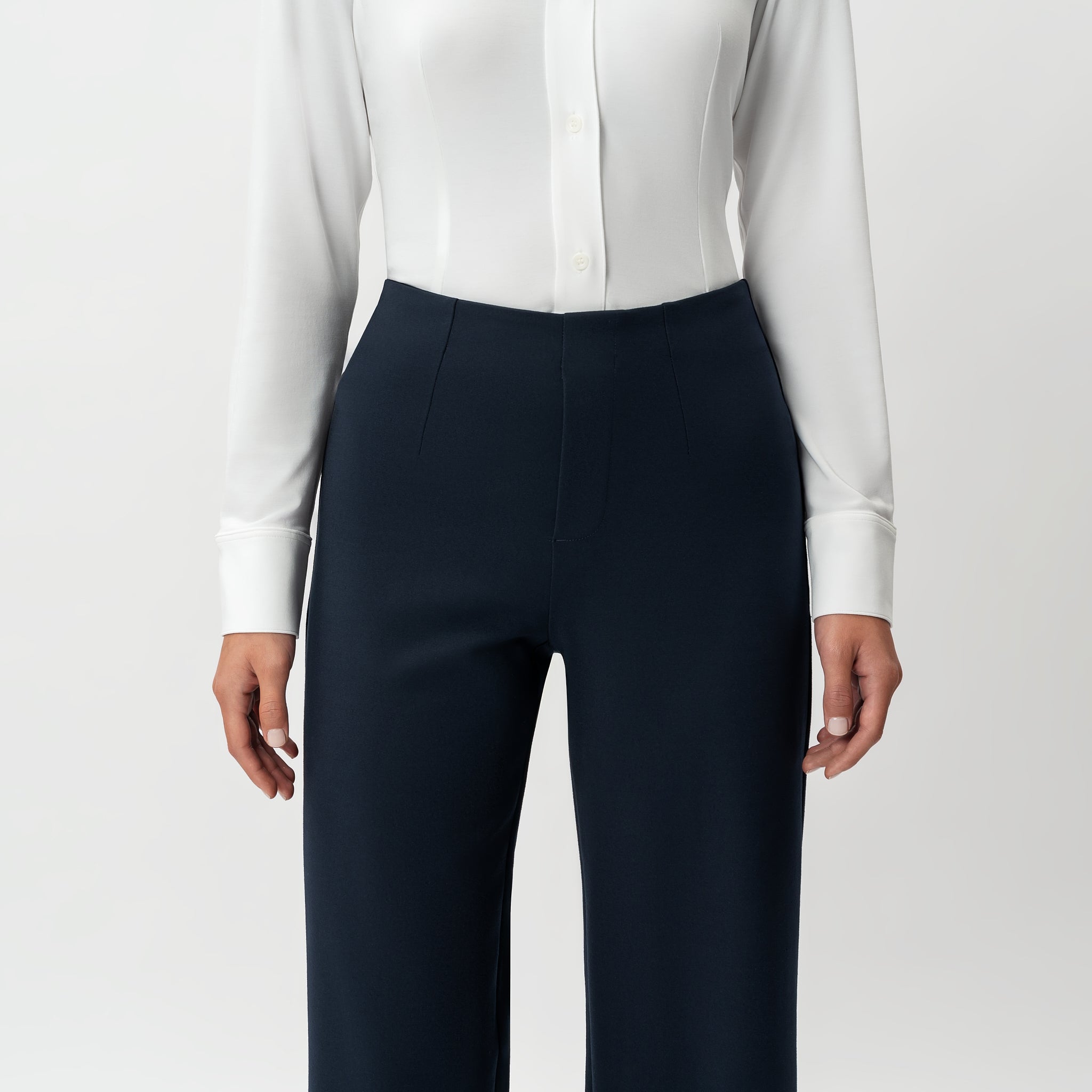 Tailored Ponte Relaxed Trouser - Ninepine