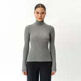 Merino Wool Ribbed Turtleneck - Ninepine