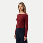 Soft Boatneck Long-sleeve Burgundy