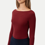Soft Boatneck Long-sleeve Burgundy