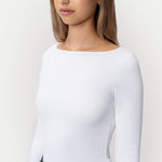 Soft Boatneck Long-sleeve White